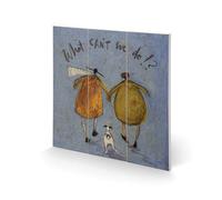 Sam Toft What Cant We Do Wood Square Plaque Blue/brown (30Cm X 30Cm)
