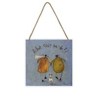 Sam Toft What Cant We Do Wooden Block Blue/brown (20Cm X 20Cm X 2.7Cm)