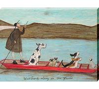 Sam Toft "Woofing along on the River Canvas Print, Multi-Colour, 60 x 80 cm