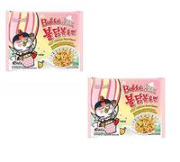 Sam Yang Buldak Cream Carbonara Preservative Free Hot Chiken Flavor Ramen Stir-Fried Noodle 140Gm*2Pack (Pack of 2) (Imported)