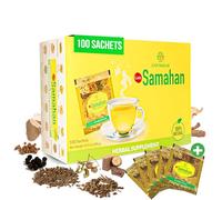 SAMAHAN Ayurvedic Herbal Tea Packets - Sri Lankan Ceylon Blend with 14 Natural Herbs Including Ginger, Black Pepper & More, Herbal Tea Bags for Wellness, Relaxation & Daily Comfort - 100 Count