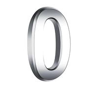Samaly 3D Self Adhesive Modern Chrome Polished Silver Metal House Door Numbers, 2.75 Inches x 7 cm, 1 Count