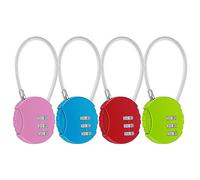 Samaly 4 PCS Small Combination Cable Padlock, 3 Digit Padlocks with Code, Security Padlocks, Combination Lock for Cabinets, Suitcases