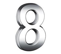 Samaly Door Numbers, 2.75 Inches Mailbox Numbers Waterproof, 3D Self Adhesive House Numbers DIY Chrome Polished Address Numbers Sign for House Mailbox Apartment Hotel Door Room, Silver