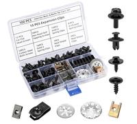 Samamoca 100PCS Car Clips & Fasteners Set - Heat Shield Clips, Undertray Panel Fixing Kit, U Clips & Bumper Retainer Clips for Car Body Trim, Fender, Interior Panels
