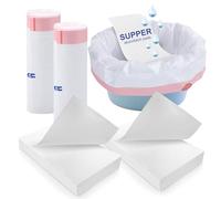 Samamoca 40 Pack Commode Liners with Absorbent Pads,Bed Pan Liners Disposable Waste Bags for Commode Chair,Toilet Tank Liners,Disposable Commode Liners for Camping(40Bags + 40Pads)