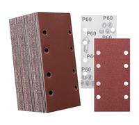 Samamoca 50 Pieces Sanding Sheets 93X185Mm,Punched Sanding Sheets,Sander Sheets Square,Hook And Loop Sandpaper,Assorted 60/80/120/180/240/320/400/600/800/1000 Grits Fit Rectangular Sander