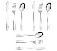 Samamoca 9PCS Stainless Steel Kids Cutlery Set - Toddler & Children's Dinosaur Cutlery Set - 3 Forks, 3 Knives, 3 Spoons - Safe, Durable, Dishwasher Safe