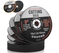 Samamoca Pack of 16 Cutting Discs 76 mm - Cutting Discs Flex Discs for Angle Grinders, Black Zircon White Corundum, Thin Diameter 76 x 10 mm, for Metal and Wood, Compatible with Bosch GWS 12V-76