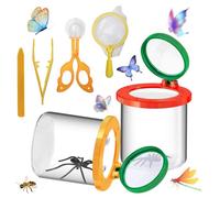 Samamoca Pack of 2 Magnifying Glass for Children, Insect Viewer, Insect Glass with Magnifying Glass, Children, Beetle Glass with Magnifying Glass, Children, Explorer Glass with Magnifying Glass