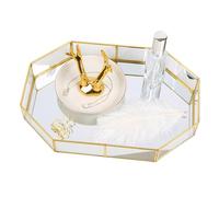 Samanoya Golden Mirror Cosmetic & Perfume Organizer - Makeup Tray for Vanity, Dresser, Bathroom, Bedroom & Tabletop (315*215*50mm)