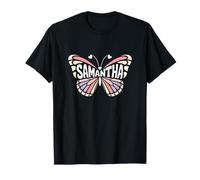 Samantha Butterfly - Personalized Cute Name Word Art T-Shirt