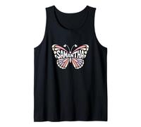 Samantha Butterfly - Personalized Cute Name Word Art Tank Top