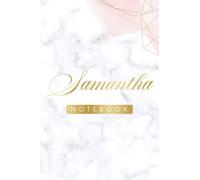 Samantha Notebook: Pink, Cute Heart, Personalized Name, Cute pug journal for Samantha Blank lined Cute Notebook: A colorful 6x9" (15.24cm x 22.68cm) A5 Notebook with 120 blank lined pages