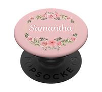 Samantha Personalized name Rose cell Pink Phone Holder Gifts PopSockets Grip and Stand for Phones and Tablets