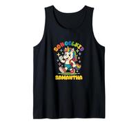 Samantha schoolkid Rainbow Unicorn Design Personalized Tank Top