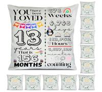 SAMAR 13 Years old Birthday gift idea, Cushion cover pillow 41x41cm size with filling insert printed both sides, Machine washable and iron friendly for boys and girls 13th birthday