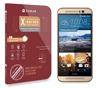 SAMAR® - Premium Quality Tempered-Glass Screen Protector for New HTC One M9 [GLASS.X Series SLIM] (0.23mm) Ultra Thin Lightweight Rounded Edge Hardness up to 9H (harder than a knife) - Includes Microfiber Cleaning Cloth