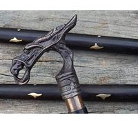 Samara Nautical Antique Brass Dragon Handle cane Walking Stick Designer Vintage Walking Canes -A