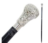 Samara Nautical Bat Masterson Cane Replica| Pewter Brass Handle Unisex Derby Cane Decorative Defense Victorian Walking Sticks for Men | Lightweight Classic Walking Stick