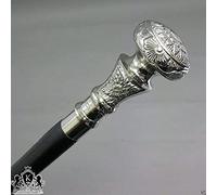 Samara Nautical Vintage Antique Walking Cane Wooden Walking Stick Silver Brass Handle Knob Gift