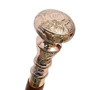 Samara Nautical Vintage Brass Handle Victorian Telescope Fold able Wooden Walking Stick Walking Cane