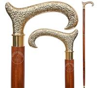 Samara Nautical Weekend Sale - Premium Quality - Derby Canes and Walking Sticks with Brass Handle - Affordable Gift Wooden Decorative Walking Cane Fashion Statement for Men/Women/Seniors/Grandparents