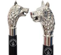 Samara Nautical Wolf Head Brass Handle Walking Stick Design Vintage Victorian Walking Stick