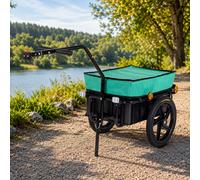 SAMAX Bike Trailer Coupling Penumatic Tire 70L Bicycle Cargo Luggage Green 60 kg