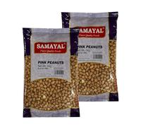 Samayal Pink Peanuts 1kg Raw Peanuts Whole Groundnuts Ideal for Indian Cooking, Chutneys, Snacks and Sweets Rich Protein Product from India Pack of 2