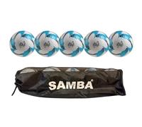 Samba Infiniti Size 4 Training Ball Pack of 5 - Comes with Free Ball Bag - Ideal for Both Grass and Artificial Surfaces - Designed for Durability and Long-Lasting Performance