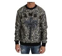 Samba Jacquard Palmtree Pullover Jumper, male, Dolce & Gabbana, Round-neck Knitwear, Multicolor, S, Knitwear S