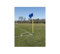 Samba Professional Spring Loaded Corner Poles - White uPVC Flexi Spring-Back Poles - Set of 4 Blue Flags - Football Pitch Training