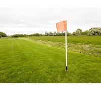 Samba Professional Spring Loaded Corner Poles - White uPVC Flexi Spring-Back Poles - Set of 4 Yellow Flags - Football Pitch Training