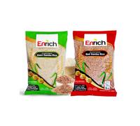 Samba Rice 2Kg - Red Samba1kg & White Keeri Samba 1kg - Enrich Sri Lankan White & Red Specialty Whole Grain Rice Combo Pouch - HACCP, ISO & GMP Certified