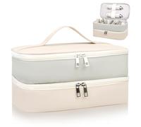 Sambois Travel Carrying Case for Shark Flex Style, Double Layer Storage Case for Shark SpeedStyle Hair Dryer Attachments, Waterproof PU Leather Organizer Bag for Shark Airwrap Styler (Gray&White)