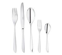 Sambonet Leaf 52163-N2 18/10 Stainless Steel Tableware Set for 12 People, 60 Pieces: 12 Forks, 12 Spoons, 12 Knives, 12 Teaspoons, 12 Dessert Forks, Dishwasher Safe