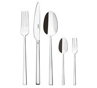 Sambonet Rock 52562-G6 18/10 Stainless Steel Tableware Set for 12 People, 30 Pieces: 6 Forks, 6 Spoons, 6 Knives, 6 Teaspoons, 6 Dessert Forks, Dishwasher Safe