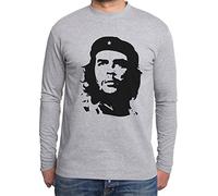 Sambosa Che Guevara Men's Long Sleeve Cuba Libre Comandante Revolution, Farbe2:Grau;Größe2:Medium