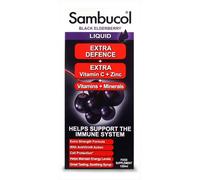 Sambucol Natural Black Elderberry Extra Defence Liquid | Vitamin C, B6 & D | Zinc | Folic Acid & Minerals |Advanced Immune Support Supplement | 120ml