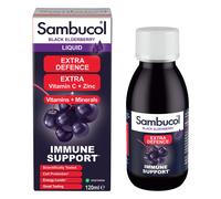 Sambucol Natural Black Elderberry Extra Defence Liquid | Vitamin C, B6 & D | Zinc | Folic Acid & Minerals |Advanced Immune Support