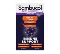 Sambucol Natural Black Elderberry Immuno Forte Capsules | Vitamin C | Zinc | Immune Support Supplement| 30 Capsules