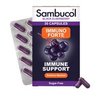 Sambucol Natural Black Elderberry Immuno Forte Capsules | Vitamin C | Zinc | Immune Support Supplement| 30 Capsules