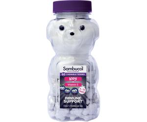 Sambucol Natural Black Elderberry Kids Chewable Teddies| 60 Count (Pack of 1)