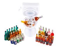 SAMCAMI Miniature Dollhouse Accessories, Mini Alcohol Bottles and Mini Toilet, Miniature Things for 1 12 Scale Dollhouse and 21st Birthday Cake Decorations (No.1)