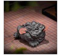 SAMCIOI Tea Pet Kung Fu Tea Set Purple Clay Tea Pet Ornaments Golden Chan Zen Ceremony Play Treasure Living Room Table Teaware Ornaments(B)