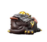 SAMCIOI Tea Pet Kung Fu Tea Set Purple Clay Tea Pet Ornaments Golden Chan Zen Ceremony Play Treasure Living Room Table Teaware Ornaments(A)