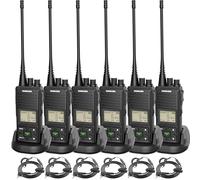 SAMCOM FPCN10A 2 Way Radio Long Range Walkie Talkie for Adults Two Way Radios Rechargeable Handheld UHF Programmable Radio with Earpieces 3000mAh Battery for Camping Hiking Hunting,6 Packs