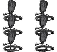 SAMCOM Speaker Microphone for Two Way Radios Pack of 6, 2 Pin K-Walkie Talkies Shoulder Microphone with Reinforced Cable, 2 Way Radio Handheld Microphone