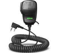SAMCOM Waterproof IP67 Shoulder Speaker Mic 2 Pin for Two Way Radio, 2025 Upgrade K Head Lapel Mic Compatible with Baofeng(UV-5R) Retevis Walkie Talkies for Adults (Black, 1 Pack)